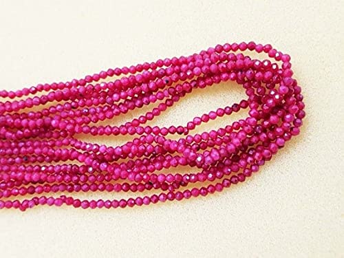 Perles rubis rondelles facettées de 2mm en fil de 12 pouces pour joaillerie de luxe et haute fantaisie