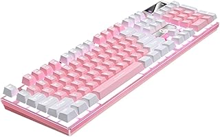 Mikikit 104 wired gaming keyboard mechanical gaming keyboard full size keyboard rgb gaming keyboard ultra compact keyboard quite gaming keyboard glow accessories hardware abs computer k500