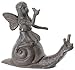 Cast Iron Angel on a Snail Cherub Garden Statue Fairy Yard Art