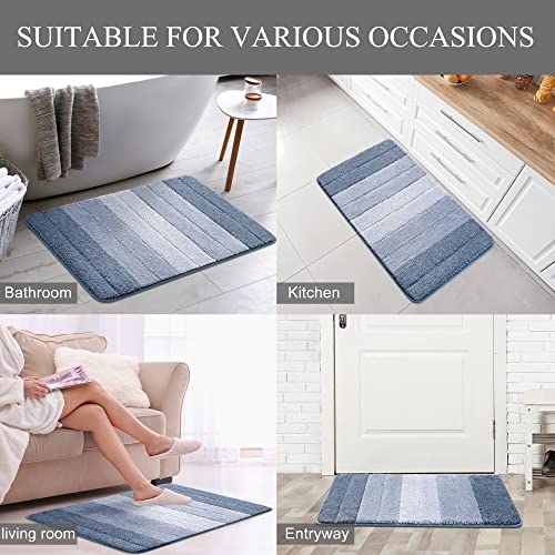 Kmson Ombre Bath Mat Bathroom Rugs, Non Slip Ultra Soft And Water Absorbent Bath Carpet, Machine Washable Quick Dry Bedroom Living Room Door Mat (Blue, 20" X 32")… #TOP5