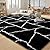FALARK Fluffy Area Rugs for Living Room Bedroom, Modern Geometric 4x6 Feet Black Rug, Soft Plush Shaggy Fuzzy Floor Bedside Carpet for Nursery Kids Girls Boys Teen Dorm Home Office Decor