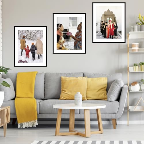Image of JCJMY 22x28 Picture Frame with 18x24 Mat, Display Photo 18x24 with Mat or 22 x 28 Without Mat, Wall Hanging Large 22 by 28 Poster Frame with Plexiglass, Black
