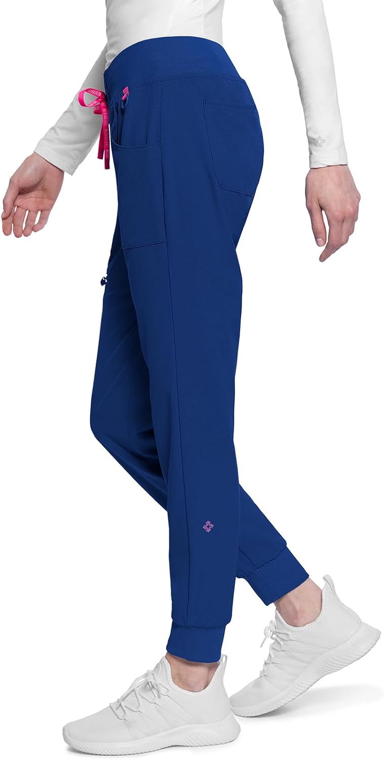 Med Couture Scrub Pants for Women Mid Rise Scrub Jogger with 5 Pockets Rib-Knit Cuffs with Drawstring Waistband MC102 - Image 5