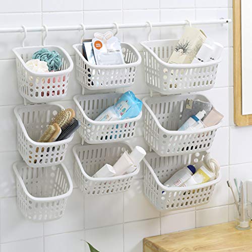 *M·kvfa* Plastic Hanging Shower Basket With Hook For Bathroom Kitchen, Pantry, Bathroom, Dorm Room, Office Storage Holder (C) #TOP4