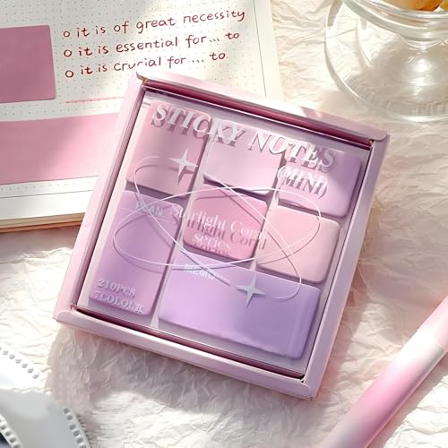 Image of Mini Pastel Sticky Notes Set | 210 Sheets of 95Mm X 98Mm Tear-Off Memo Pads | Unique Design with Paper for Organized Note-Taking, Reminders, and Creative Ideas(Multi Color)