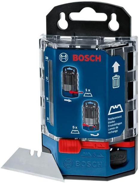 Bosch Professional Dispenser içinde 50 yedek bıçak (Bosch Professional trapez bıçak uçları ile uyumlu)