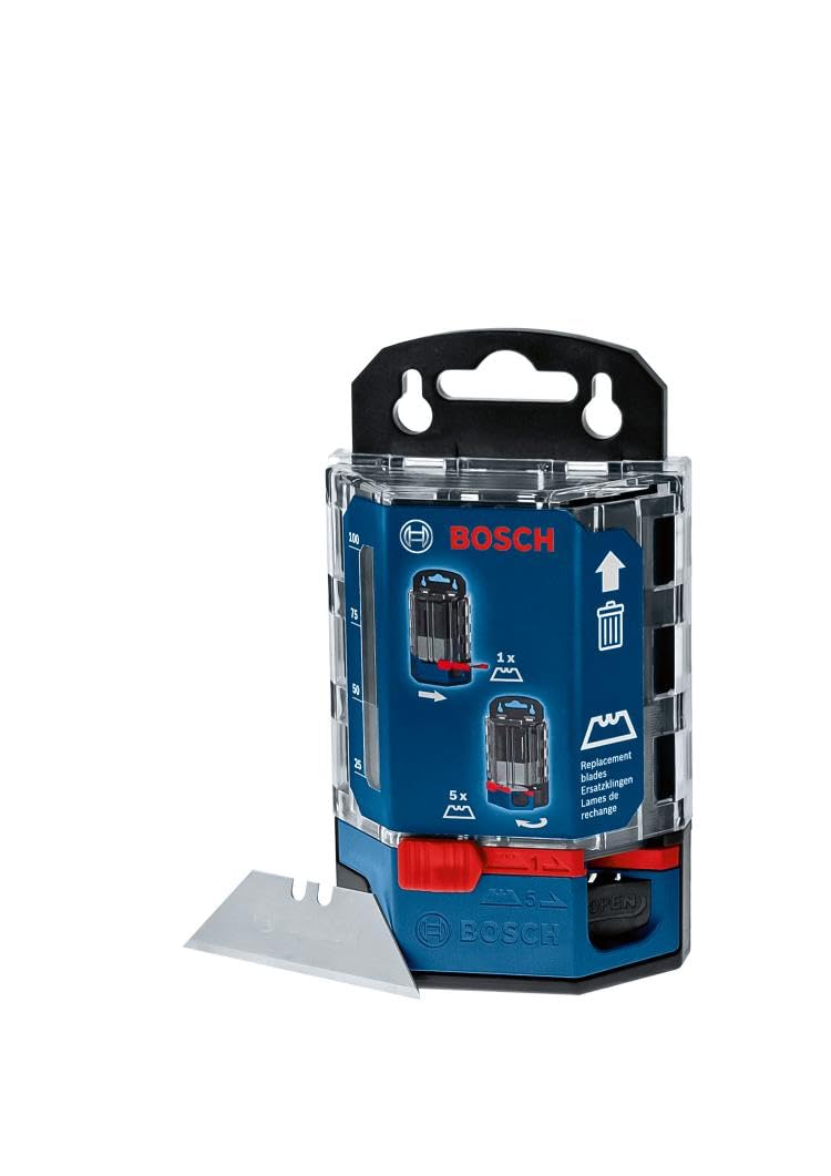Bosch Professional Dispenser içinde 50 yedek bıçak (Bosch Professional trapez bıçak uçları ile uyumlu)