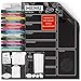 ARTEZA Dry Erase Magnetic Chalkboard Menu Planner Set (16" x 12" Black Dry Erase Board, 9" x 6" Kitchen Conversion Chart, 12 Colorful fine tip Markers, Microfiber Sponge, Spray Bottle)