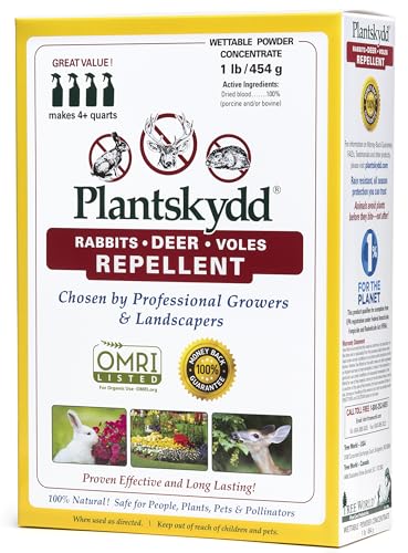Plantskydd Animal Repellent - Repels Deer, Rabbits, Elk, Moose, Hares, Voles, Squirrels, Chipmunks and Other Herbivores; Wettable Powder Concentrate - 1 LB Box - Makes 1 Gallon Liquid (PSP-R1)