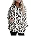 AFFGEQA Sweat à capuche pour femme, poche zippée avec capuche, polaire double face, bloc de couleurs, imprimé, manteau en peluche, à manches longues, pull., marron, M
