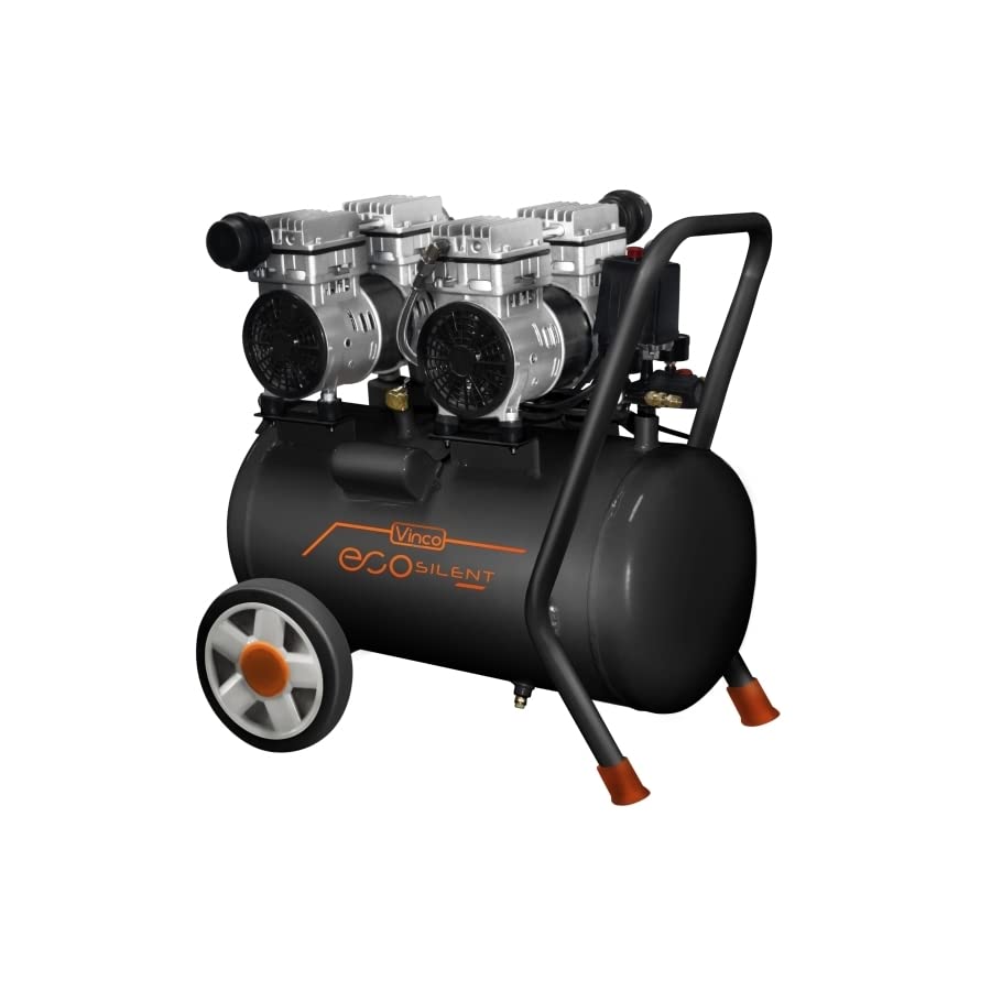 Compressore a secco super silenziato Vinco 8t 50lt EcoSilent Doppia testata