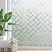 Produktbild Zindoo Geometrie Fensterfolie Sichtschutz Sichtschutzfolie Ohne Kleber Milchglasfolie Gute Privatsphäre Schutz für Badezimmer, Umkleide und Konferenzräume 90 x 200CM