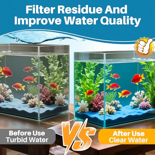 Image of Aquarium Filter Pad - Aquarium Filter Media, Aquarium Filter Floss,39.4 x 11.8in Filter Pad, Filter Floss for Fish Tank, Aquarium, Ponds,Garden?Saltwater, Fershwater,Plant, Trutle(White)