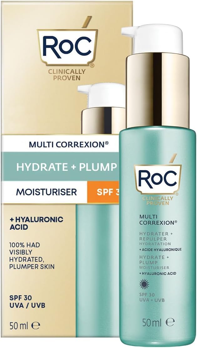 RoC - Multi Correxion Hydrate + Plump Moisturizer SPF30 - Trattamento Antirughe - Protezione Dai Raggi UVA/UVB B - 50ML