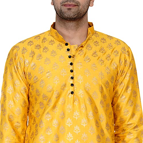 Image of Veera Paridhaan Men's Banarasi Full Sleeve Printed Long Straight Kurta