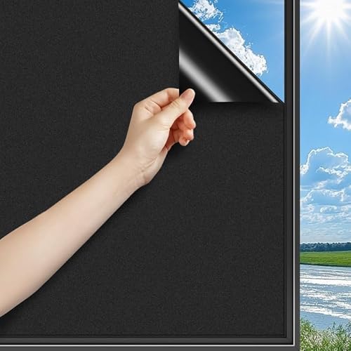 HomeVera 100% Blackout GlassFilm Window Film Window Sticker Glass stickerFor Privacy, Sun Control UV Blocking for Home, Office & Bathroom (24 Inch X 60 Inch)