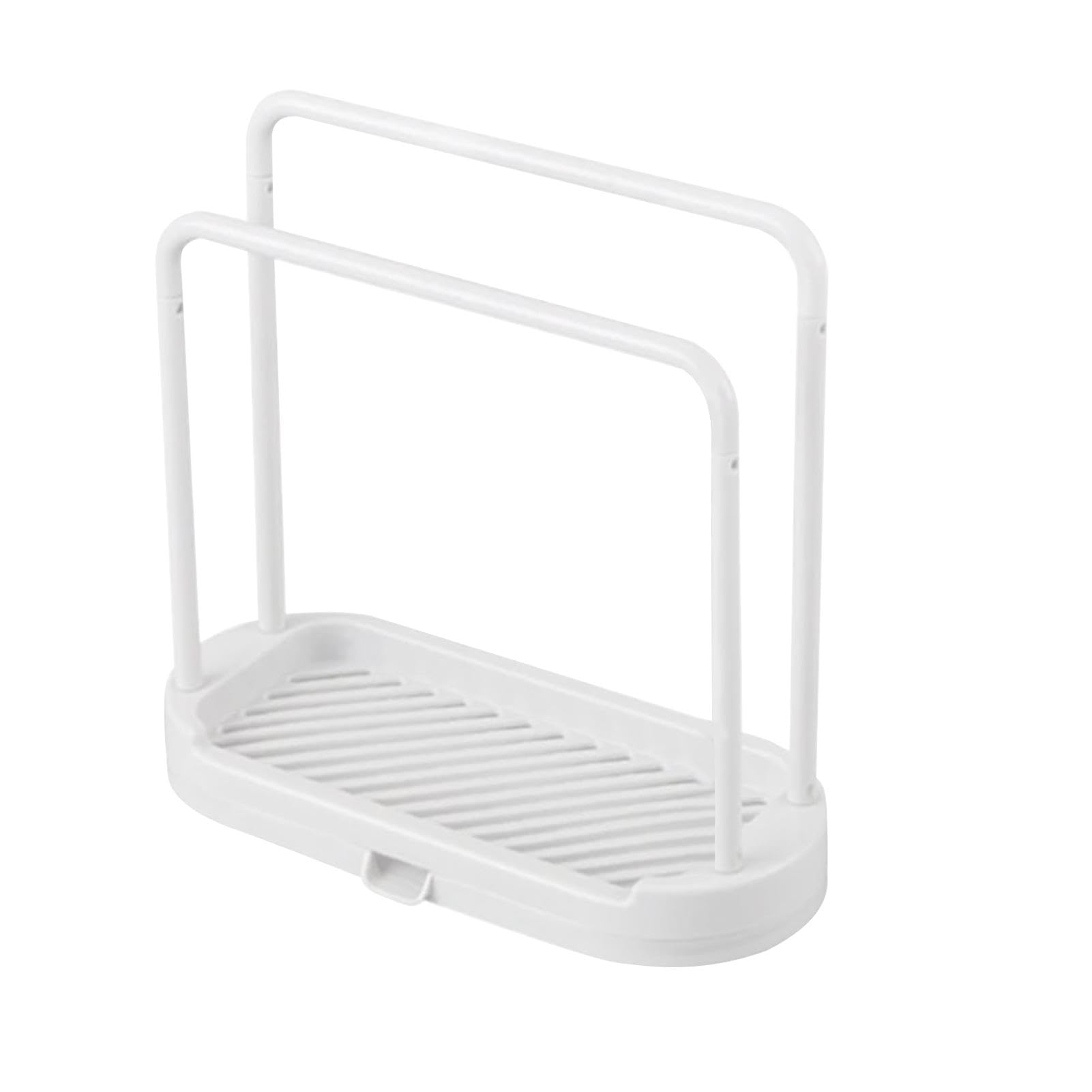 Joberio Dishcloth Holder for Kitchen Sink, Space-Saving Holder with Drainage Tray, Dishcloth Rack Sponge Holder, Sink Caddy Tidy Sponge Holder, for Cleaning Brushes, Sponge Brushes and Wipes
