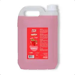 Shampoo e Condicionador Banho Pet Shop para Cachorro e Gato 5L Pet Clean Morango