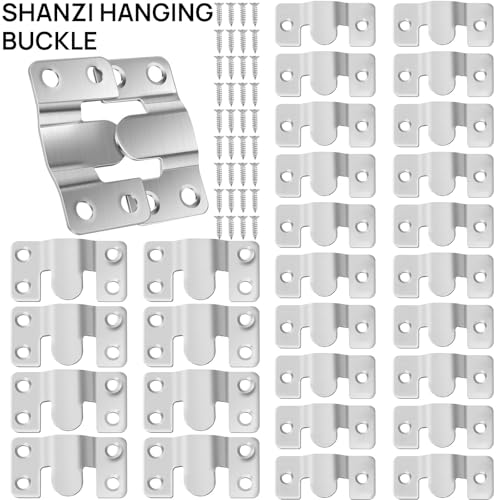 Image of Flush Mount Bracket 20 /30PCS Stainless Steel Hooks for Wall-Mounted Picture Frames, Mirrors, and Hanging Hardware(20 Small 10 Large)