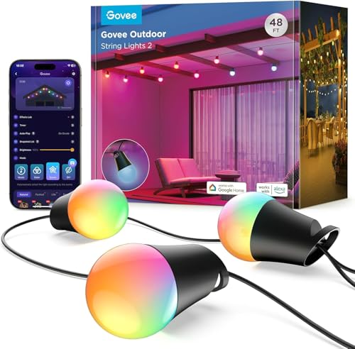 Govee LED Lichterkette Außen 2, 15M Dimmbare RGBICW Outdoor Lichterkette – Ansicht 1