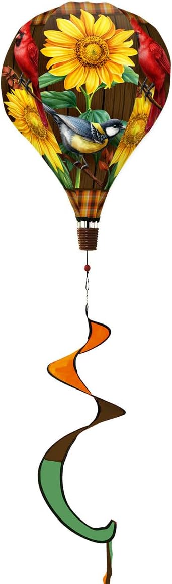 Briarwood Lane Fall Birds and Sunflowers Hot Air Balloon Spinner