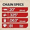 Oregon 3-Pack .325" Pitch, .063" (1.6 mm) Gauge, Chainsaw Chain for 20" (50cm) Bar, 81 Drive Links – Semi-chisel Replacement Saw Chain, Fits Stihl, Craftsman, Poulan, McCulloch and more #2