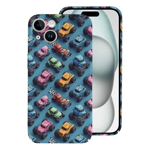 Buewutiry Compatible avec iPhone 15 Coque fine de 6,1 po – Coque robuste et cool pour téléphone portable imprimé camions tout-terrain, compatible avec iPhone 15 pour homme et femme, anti-rayures et
