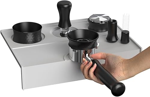 KYONANO Alfombrilla de silicona negra de grado alimenticio, para barista, para barista, cocina, bar, cafetería, accesorio de café (10 x 8 pulgadas)