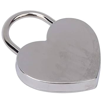 1pcs Heart Shaped Padlock, 1.8 x 2.3in Mini Lock with Keys