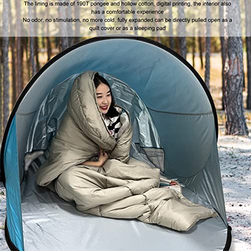 Bolsa de dormir plegable para camping al aire libre, cálida con relleno de algodón hueco, ligera y compacta para senderismo y viaje, unisex miniatura 2