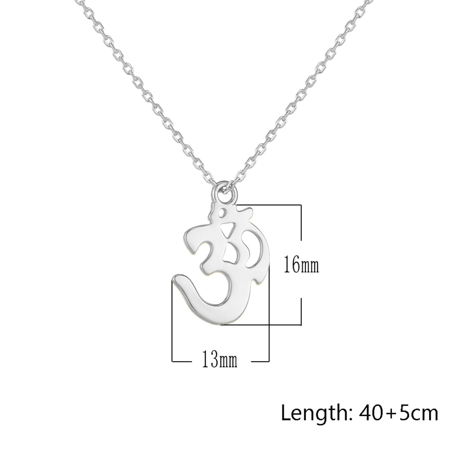 Collana in oro 750 585 375, 45 cm, con ciondolo, collana con simbolo Om