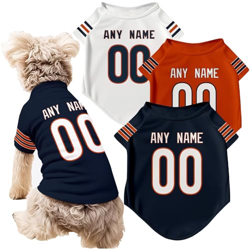ANTKING Chicago Dog T-Shirt Jersey Style Pet Clothes Custom Name and Number Gifts