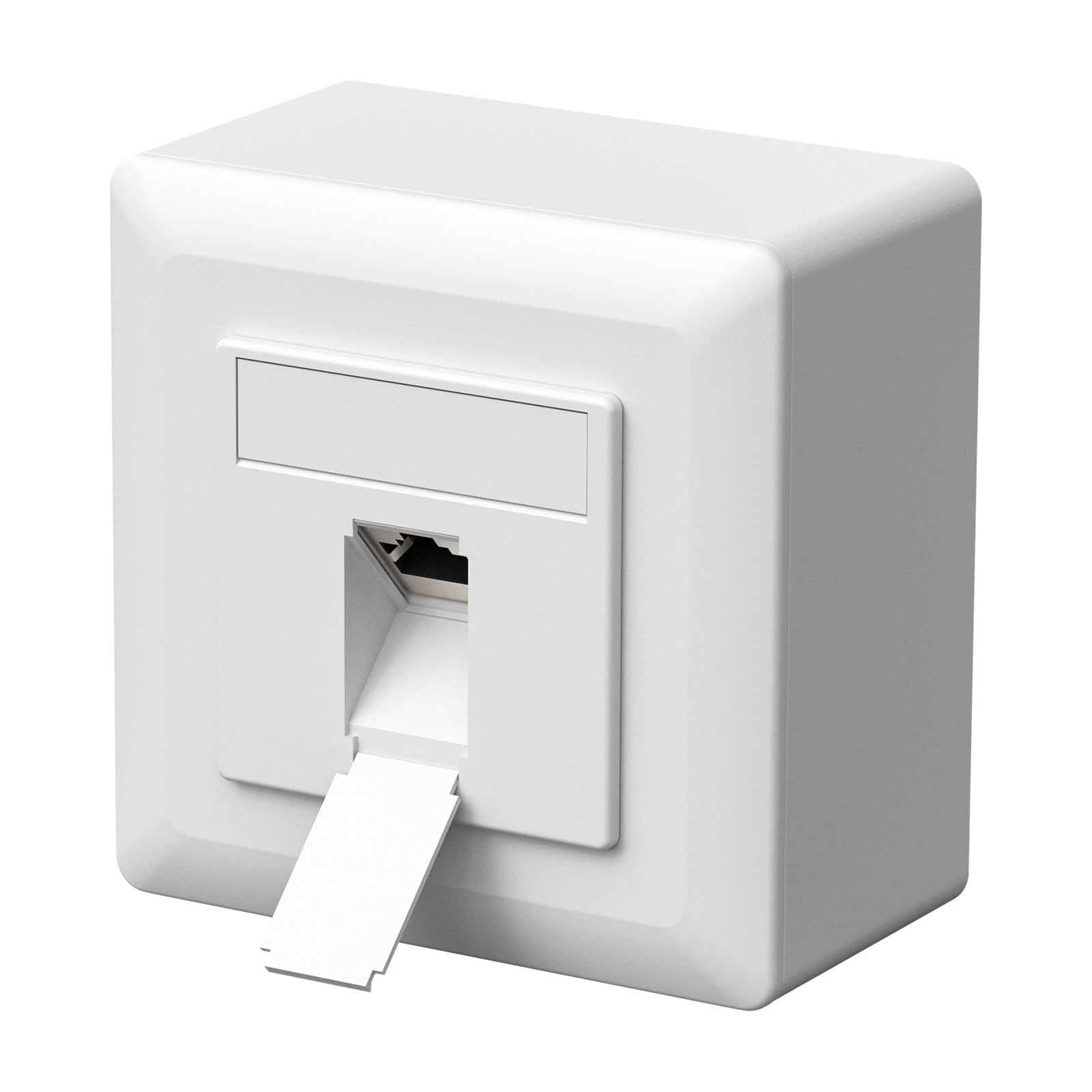 FGB Universal Netzwerkdose Anschlussdose Datendose CAT6a Netzwerkbuchse 1 Port RJ45 Aufputz oder Unterputz Geschirmt 10 Gigabit Ethernet Netzwerk LAN Dose Für Netzwerkkabel Verlegekabel Weiß