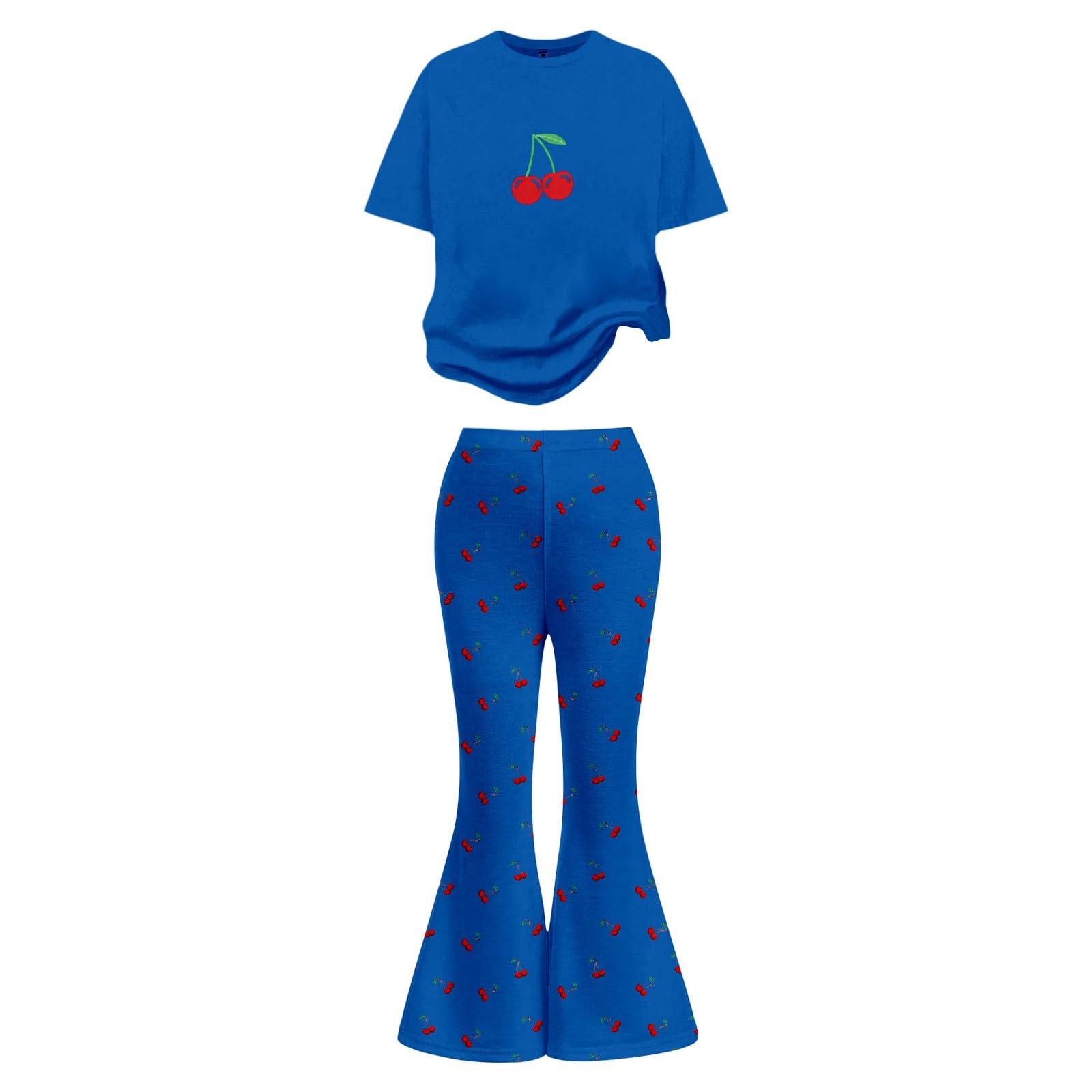 Ensemble Fille, Décontracté Pour Filles : Haut À Manches Courtes Avec Nœud Et Pantalon Long, Deux Pièces Confortables Pour Jouer, Confortable Toute La Saison