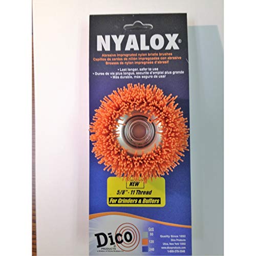 DICO NYALOX 3 in. Dia. x 5/8-11 in. Nylon Cup Brush Medium 1 pc.