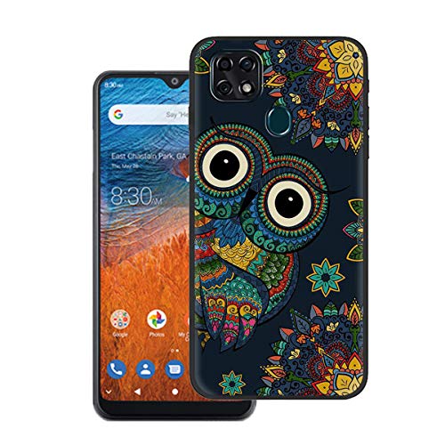 Tznzxm Case for ZTE ZMax 10, ZTE Z6250 Back Case,Consumer Cellular ZMax 10 Case, Owl Painting Design Flexible Soft TPU Scratch Resistant Non-Slip Protective Cover Slim Phone Case for ZTE Z6250