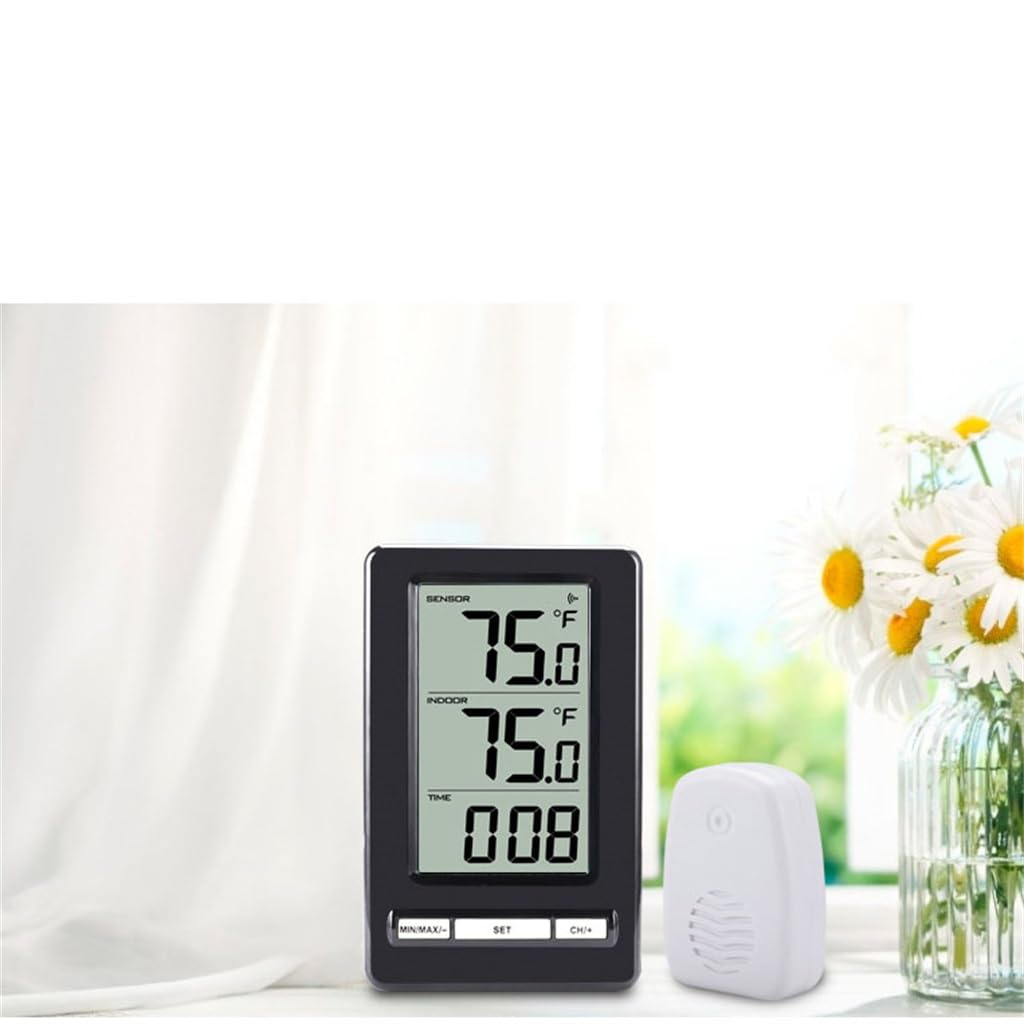 Termometro per Interni ed Esterni, indicatore di Temperatura Ambiente, Ampio Display Digitale.