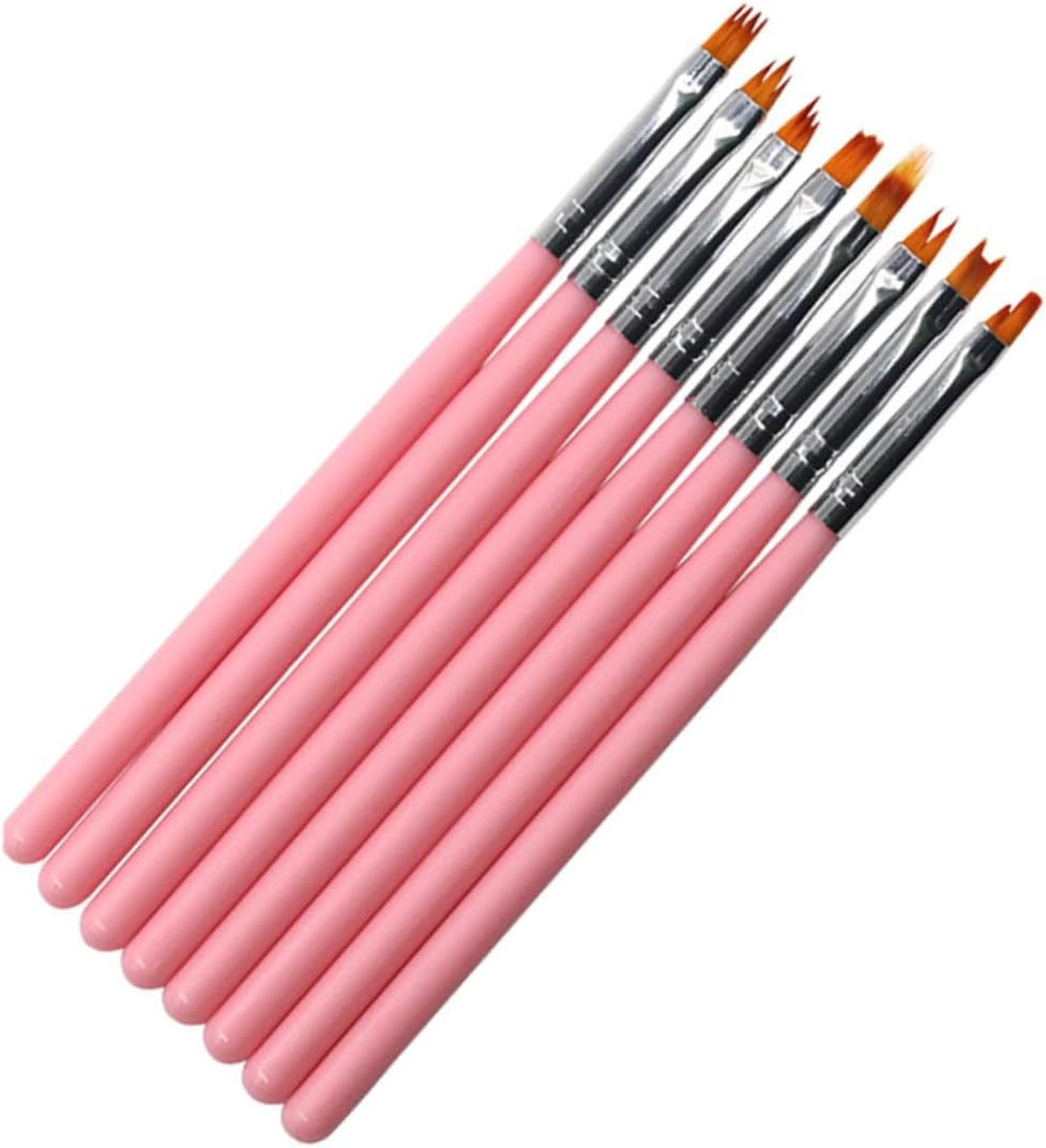 Ipetboom 8pcs Nail Art Brush Detailed Brush Nail Art Liner Pen Manicure Art Pen Gel Nail Kits Manicure Set Pinceles For Removing Acrylic Half Moon Alien