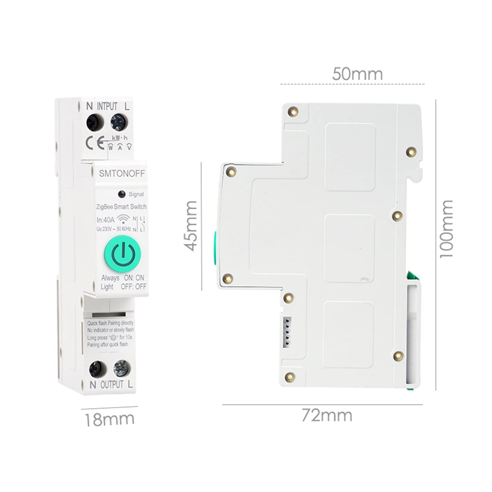 Medidor De Consumo Electrico, Tuya Smart ZigBee Energy Meter IoT Switch Over Bajo Voltaje Protección contra sobrecarga Medidor prepago, Fácil de Instalar