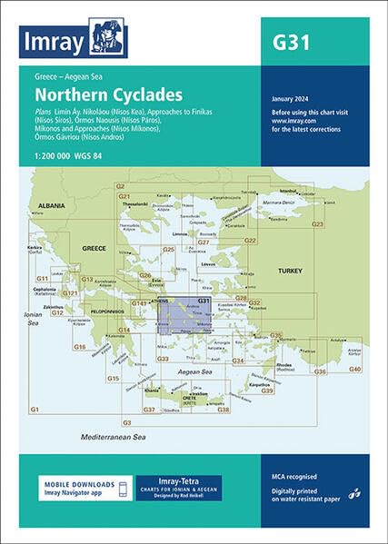 Imray Chart G31: Northern Cyclades (G Charts): 31