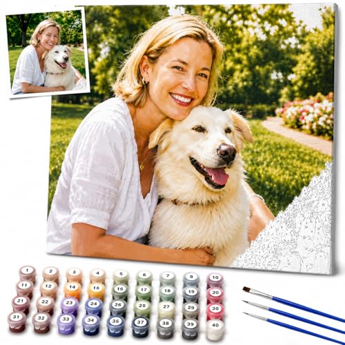 Bemaystar Custom Paint by Numbers kit for Adults - Personalized Paint by Number DIY Canvas Oil...