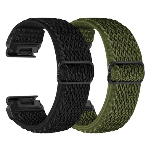 2 Pack Elastic 22mm Watch Quickfit Bands Compatible with Garmin Fenix E 47mm/Fenix 8 47mm/Fenix...