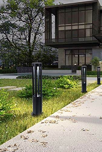 Partenopea® Lampione a led lampioncino lampada illuminazione da esterno palo da giardino prato per sentieri moderno da 15w 1600lm (Nero 58,5 cm, Luce Fredda 6500K)