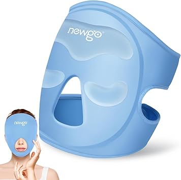 NEWGO Ice Face Mask & Cooling Eye Mask for Puffy Eyes Reusable Gel Hot/Cold Therapy with Thick Gel Pad in Forehead & Eye Zones for Migraine Relief, Post-Surgery Swelling, Allergy, Headaches