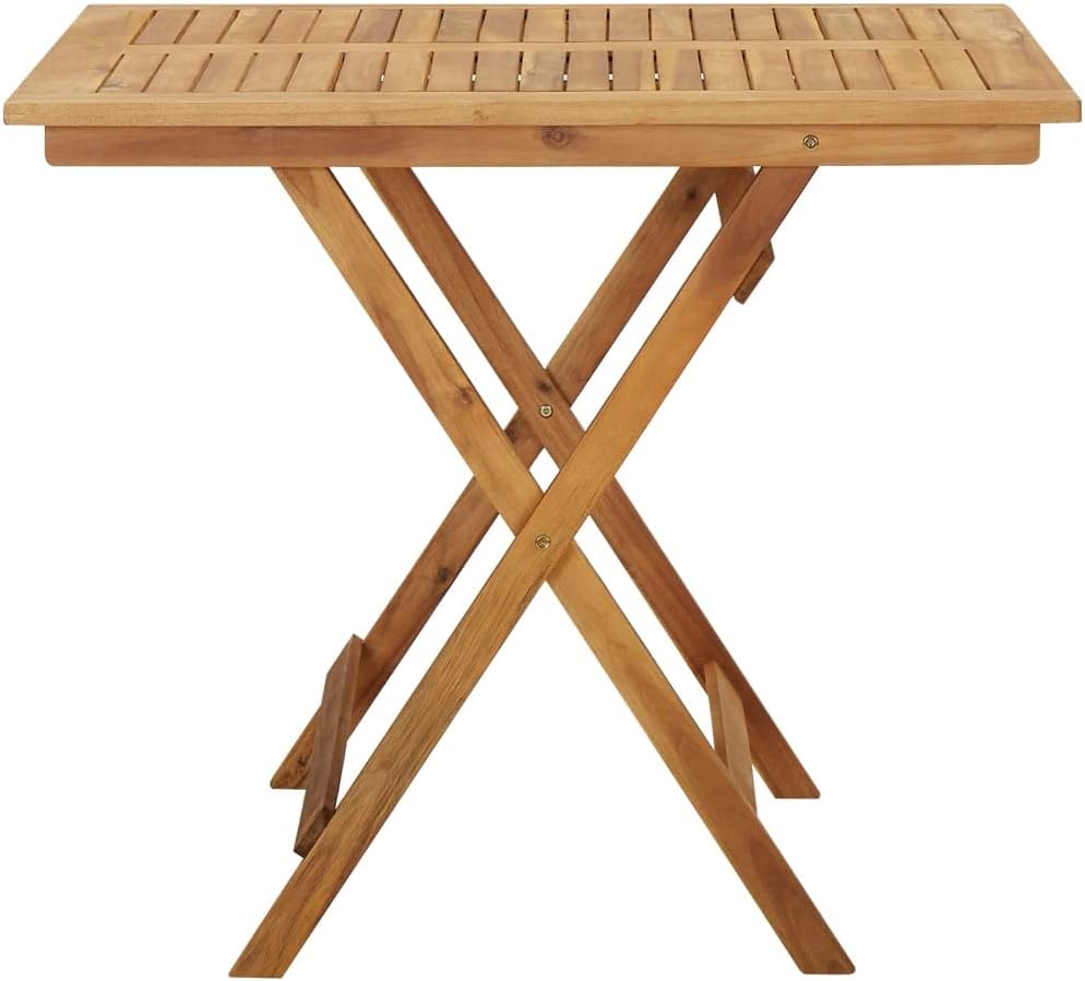Folding Patio Table,Outdoor Dining Table,Porch Side Table,Garden Table,Weather Resistant,Garden Table for Picnic Camping Porch Deck Lawn Backyard, 35.4"x35.4"x29.5" Solid Acacia Wood