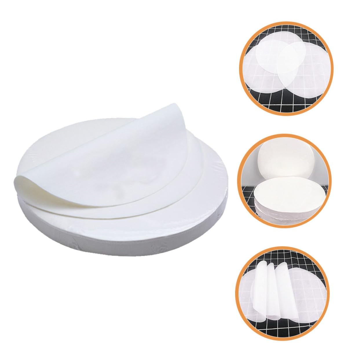 Feuilles Papier Sulfurisé Rondes 20 CM 500 Disques Résistants à Haute Température, Antiadhésifs Nettoyage pour Cuisson Barbecue et Four Domestique