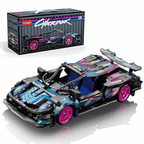 Sosuy Juego de Ladrillos de construcción de Modelo de Coche súper Deportivo 1:18, Moc Cyberpunk Rally Car Raceing Juguetes de ingeniería para Jugar y exhibir – Modelo de Juguete Idea de (Ciberpunk 1)