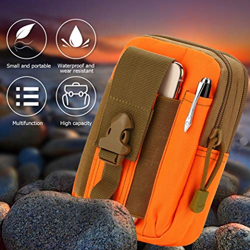 Dounto Tactical Waist Pouch Edc Molle Waist Bag Belt Phone Pouch Holster Purse Carrying Pouch For Smartphone, Tools Orange thumb #6