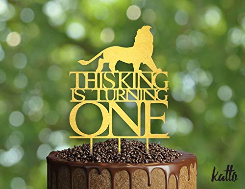 This King is Turning One Birthday Cake Topper, Customizable Birthday Cake Topper, Lion Cake Topper, Silhouette Lion Cake Topper, Cake Topper