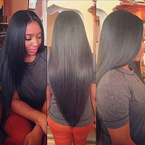 Magic Show 10A Brazilian Virgin Hair Straight 4 Bundles Unprocessed Human Virgin Hair Brazilian Straight Hair Natural Black Hair Extensions(16 18 20 22)
